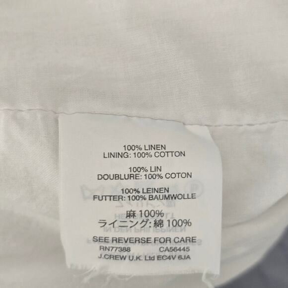 J.Crew Women’s White Linen Capri Pants Sz 4 Wide Leg Capsule Wardrobe Minimalist - Picture 4 of 8